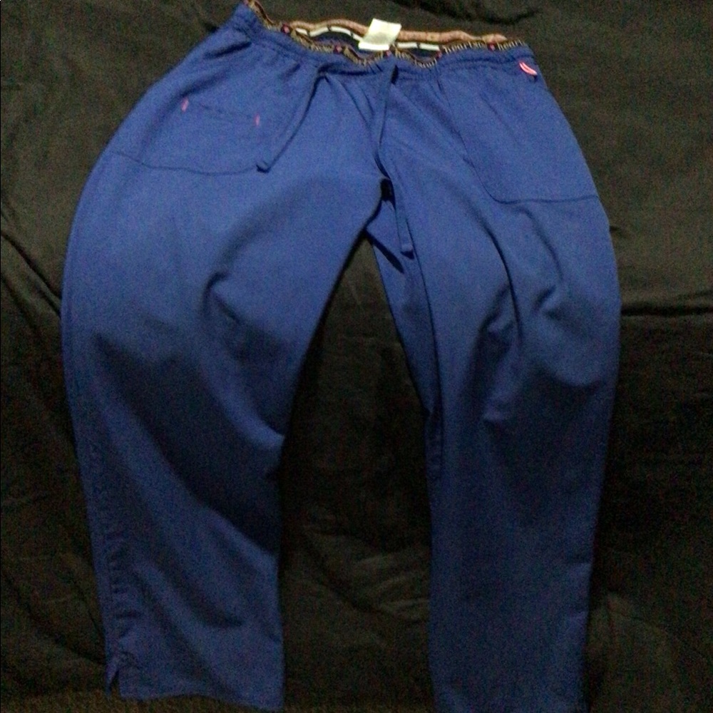 Womens scrub royal blue pants heart soul size medium